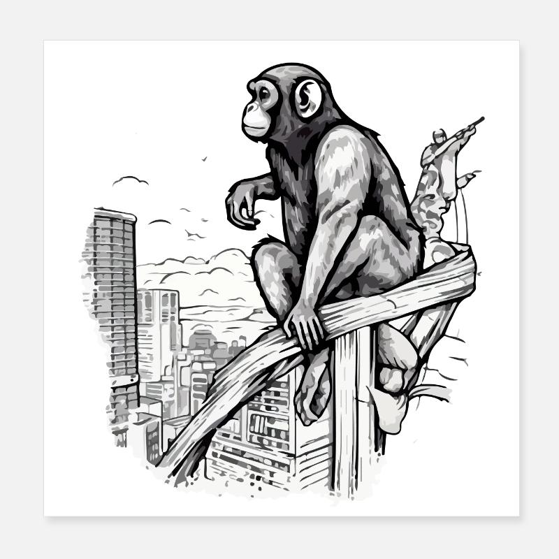 Koki in die Stadt Poster 20x20 cm