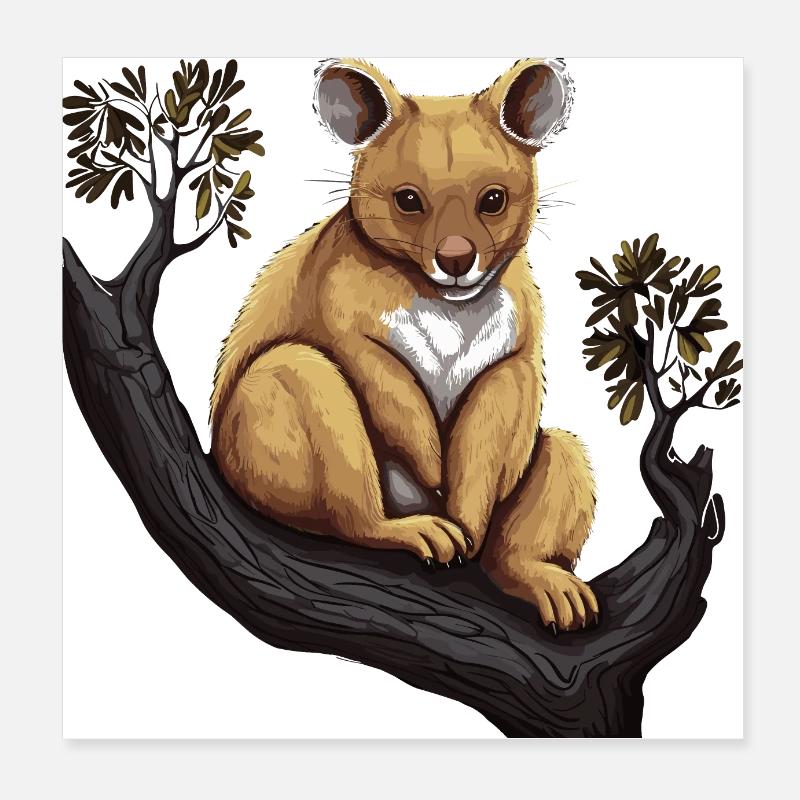 Baumkänguru Baby Känguru Beuteltier Kangaroo Poster 20x20 cm
