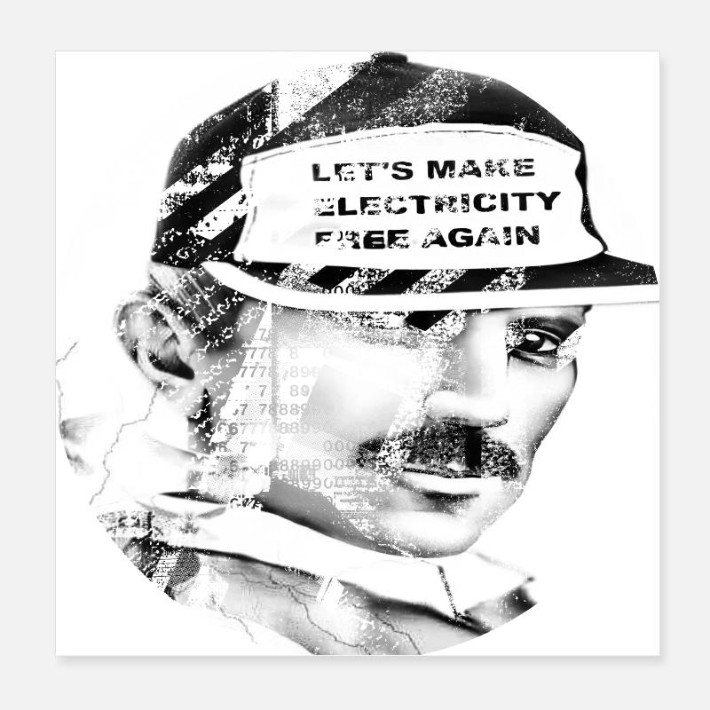 Nikola Inventor Science Electricity Engineer Croat Poster 8" x 8" (20x20 cm)