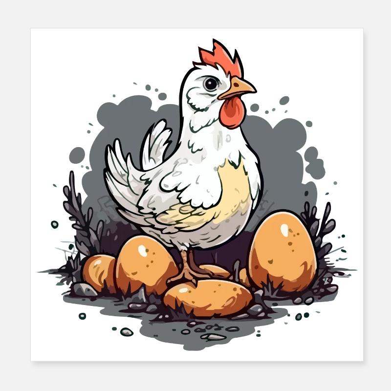 Joo the hen Poster 8" x 8" (20x20 cm)