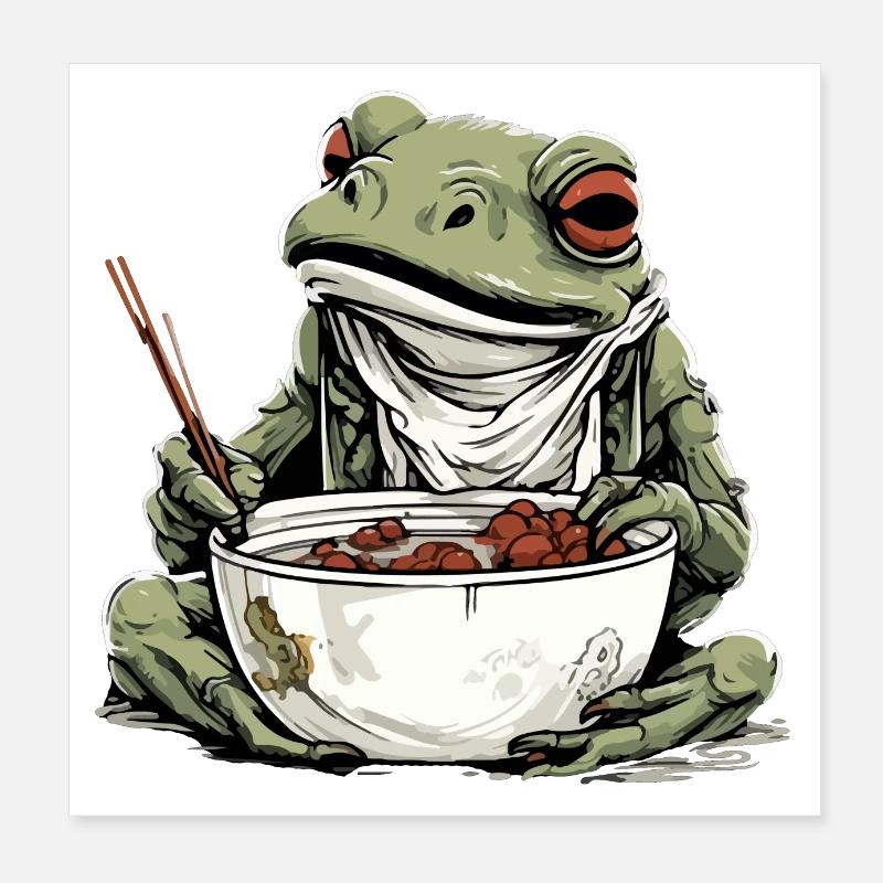 Kriko le crapaud gourmand Poster 20 x 20 cm