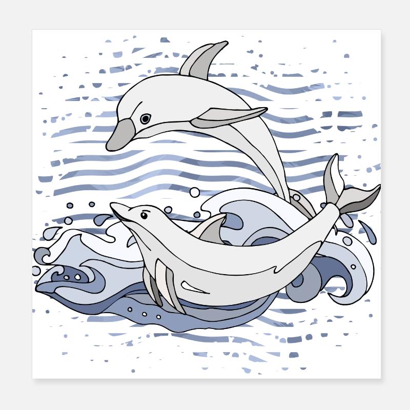 Dauphins Poster 20 x 20 cm