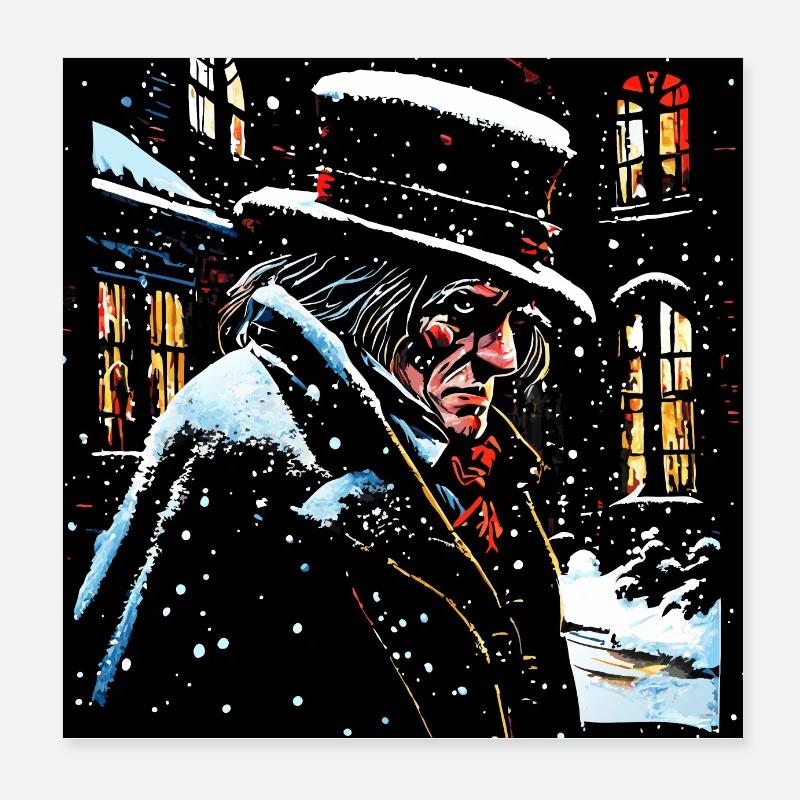 Miserly Mister Scrooge Poster 8" x 8" (20x20 cm)