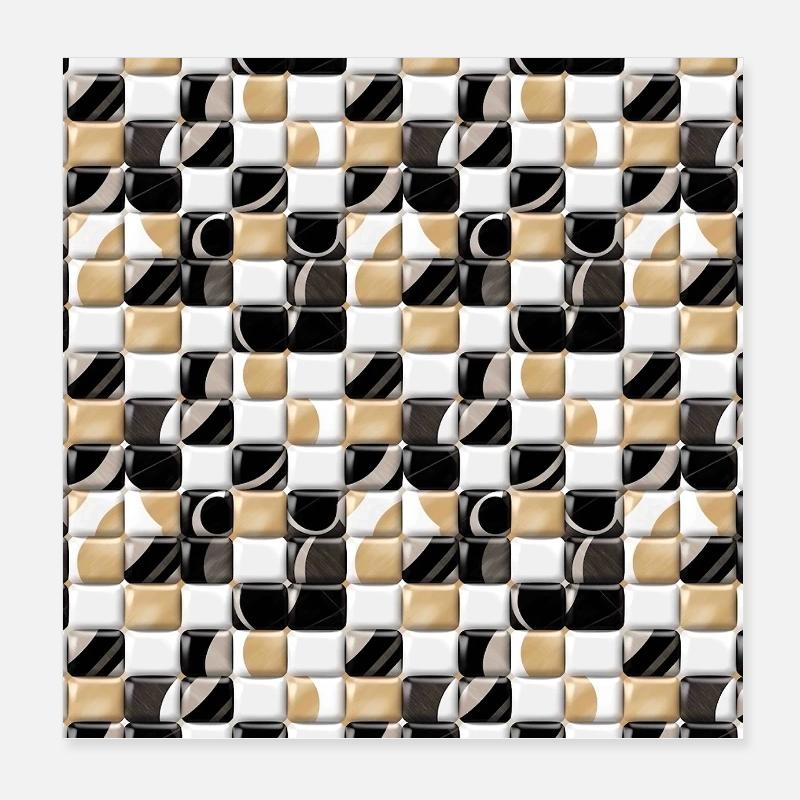 Smooth Stones Seamless Pattern Gemstones Polished Poster 8" x 8" (20x20 cm)