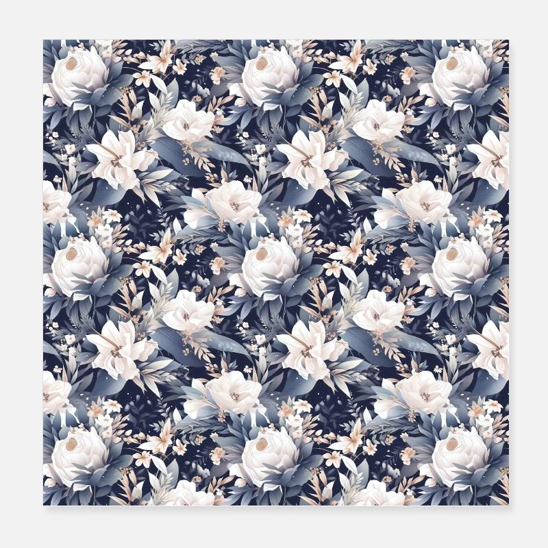 Rosen Nahtloses Muster Schöne Elegante Ästhetik Poster 20x20 cm