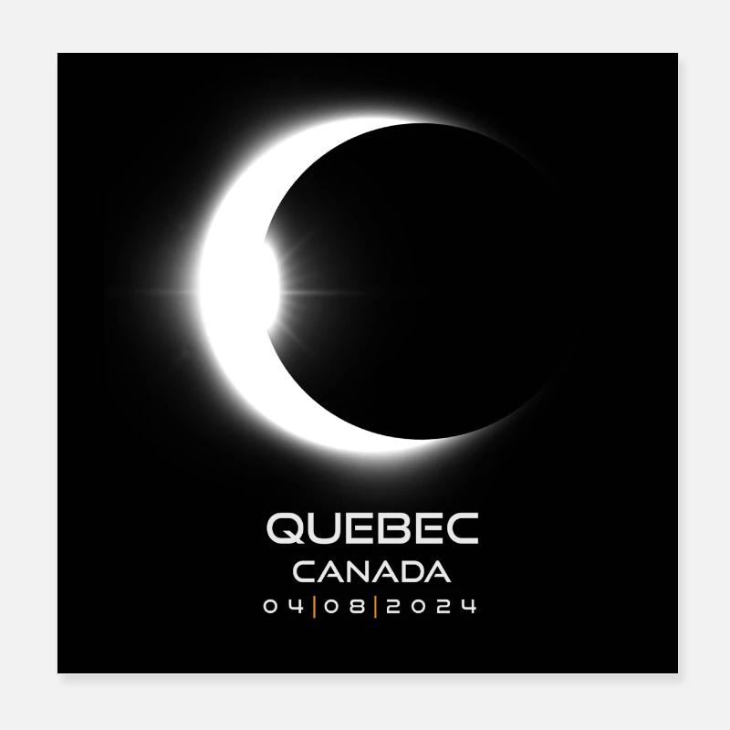 Québec Canada Eclipse 2024 Souvenir Cool Memento Poster 20 x 20 cm