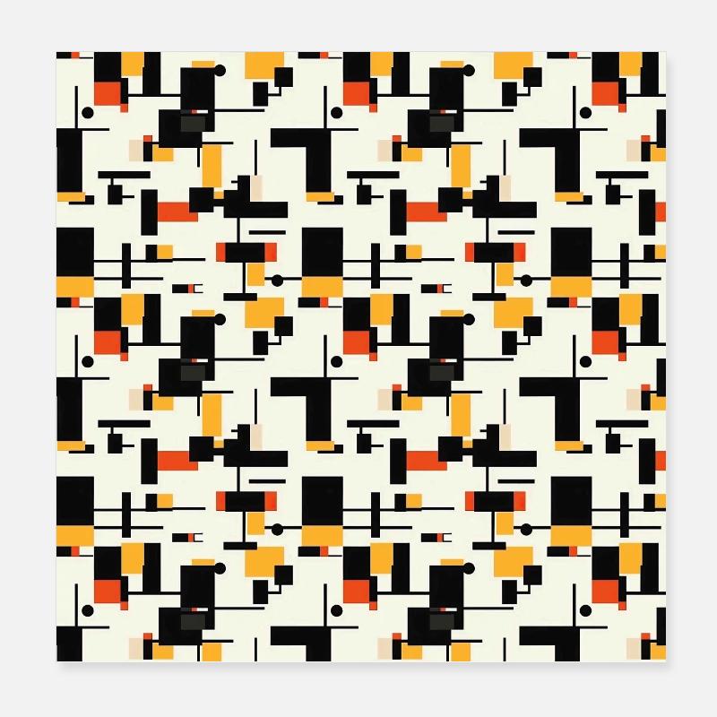 Abstract Geometric Seamless Repeat Pattern Shapes Poster 8" x 8" (20x20 cm)