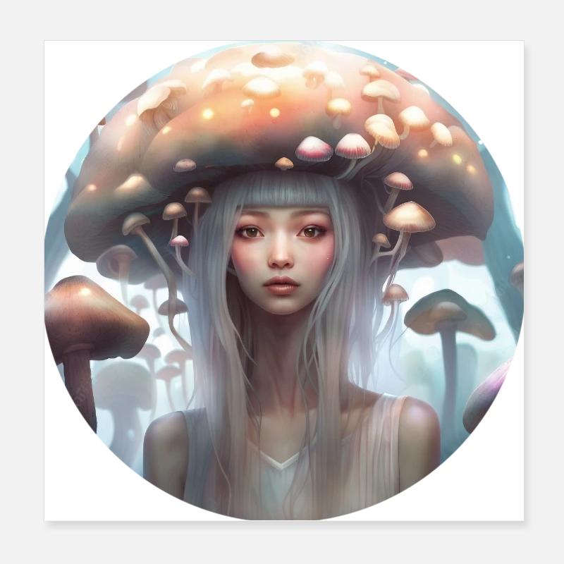 Toadstool Fairy Poster 8" x 8" (20x20 cm)