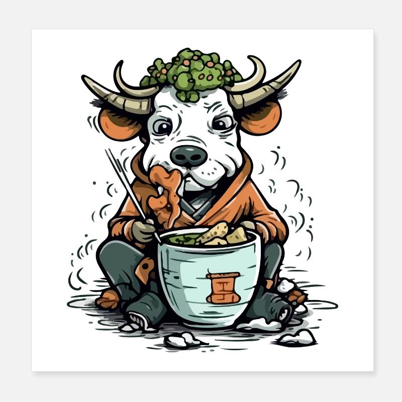 Kiko, der gierige Stier Poster 20x20 cm