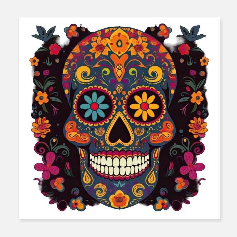 Fiesta Skelett Poster 20x20 cm