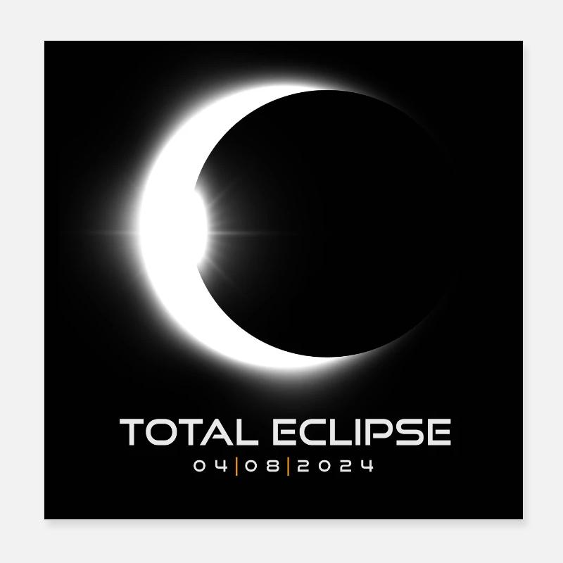 Eclipse 2024 Souvenir Cool Memento 8 avril Poster 20 x 20 cm