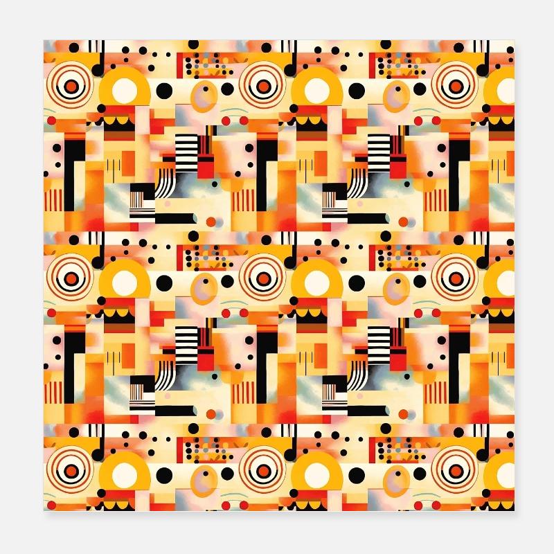 Abstraktes nahtloses Muster formt Linien Moderne Kunst Poster 20x20 cm