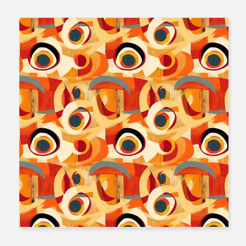 Formes abstraites sans couture Lignes Art moderne Poster 20 x 20 cm