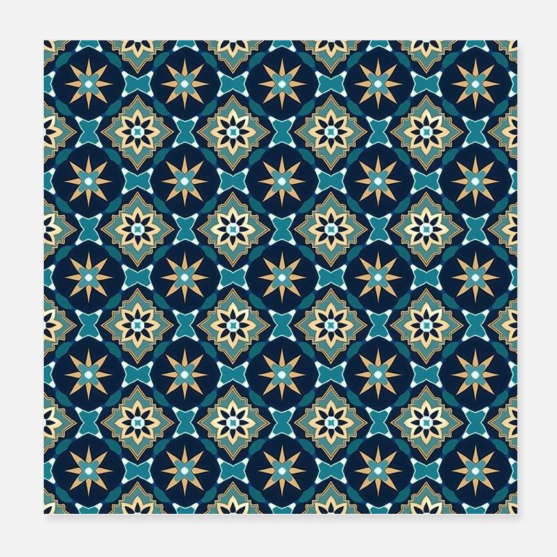 Tiles Seamless Pattern Motif Geometric Modern Art Poster 8" x 8" (20x20 cm)
