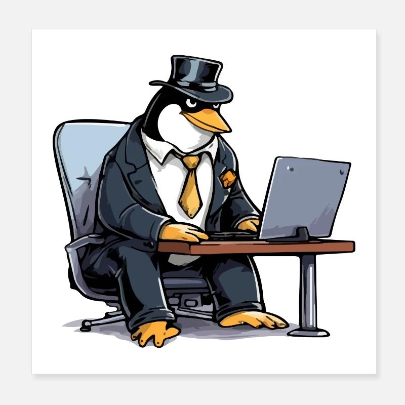 Kolo der Computerpinguin Poster 20x20 cm