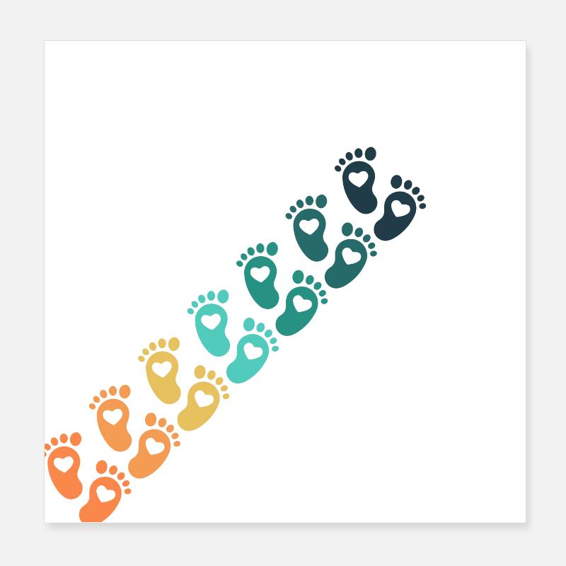 empreinte pieds bébé vintage Poster 20 x 20 cm