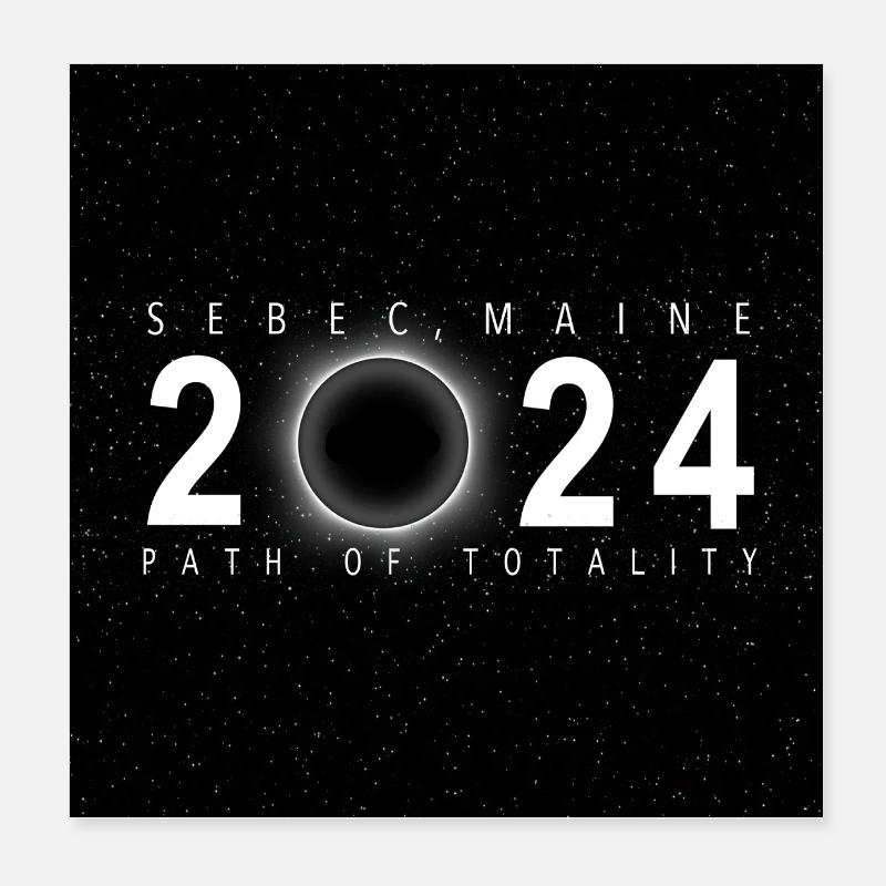 Sebec Maine 2024 Eclipse Souvenir Cooles Andenken Poster 20x20 cm