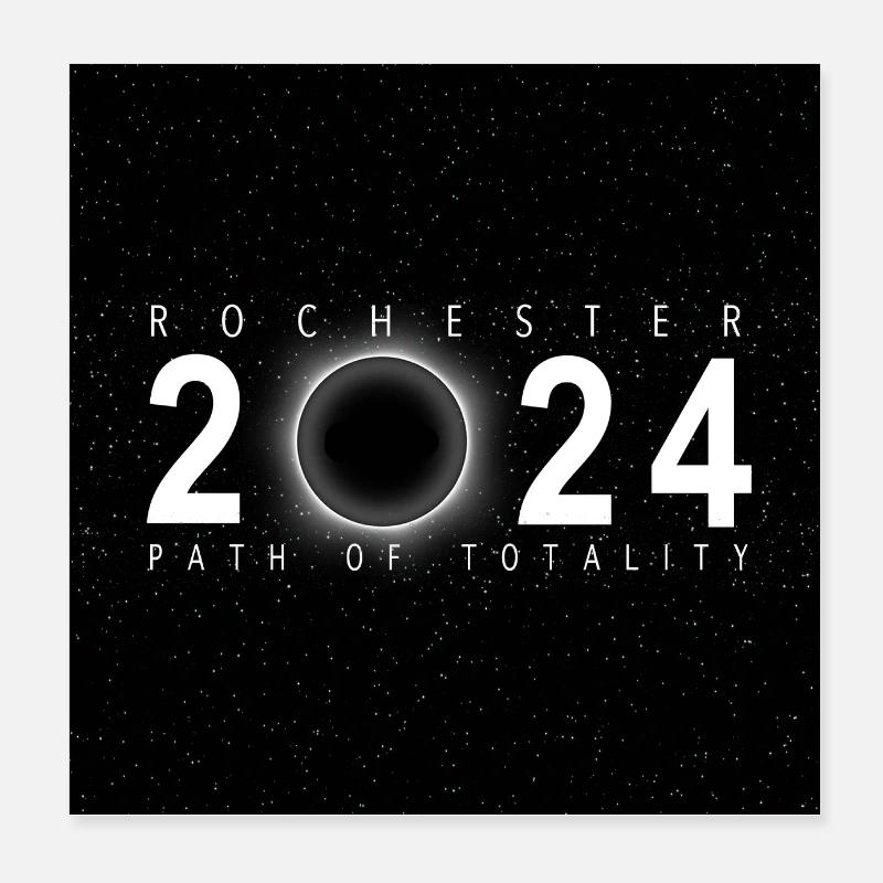 Rochester New York 2024 Eclipse Souvenir Cool Poster 20x20 cm