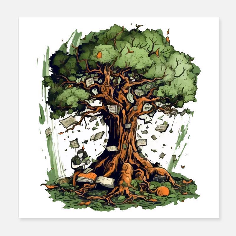 Der verzauberte Baum Poster 20x20 cm