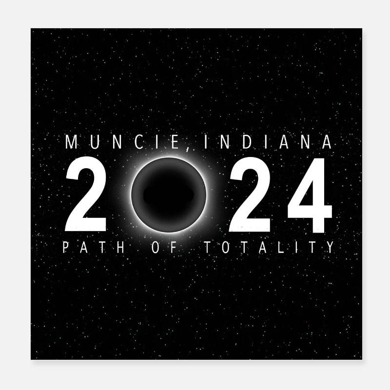 Muncie Indiana 2024 Eclipse Souvenir Cool Memento Poster 20 x 20 cm