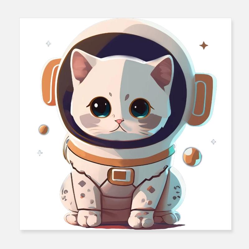 Chatstronaute mignon #2 Poster 20 x 20 cm