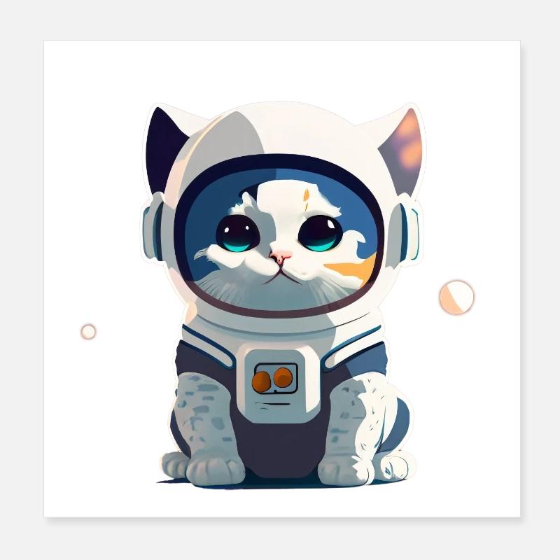 Chatstronaute mignon #4 Poster 20 x 20 cm