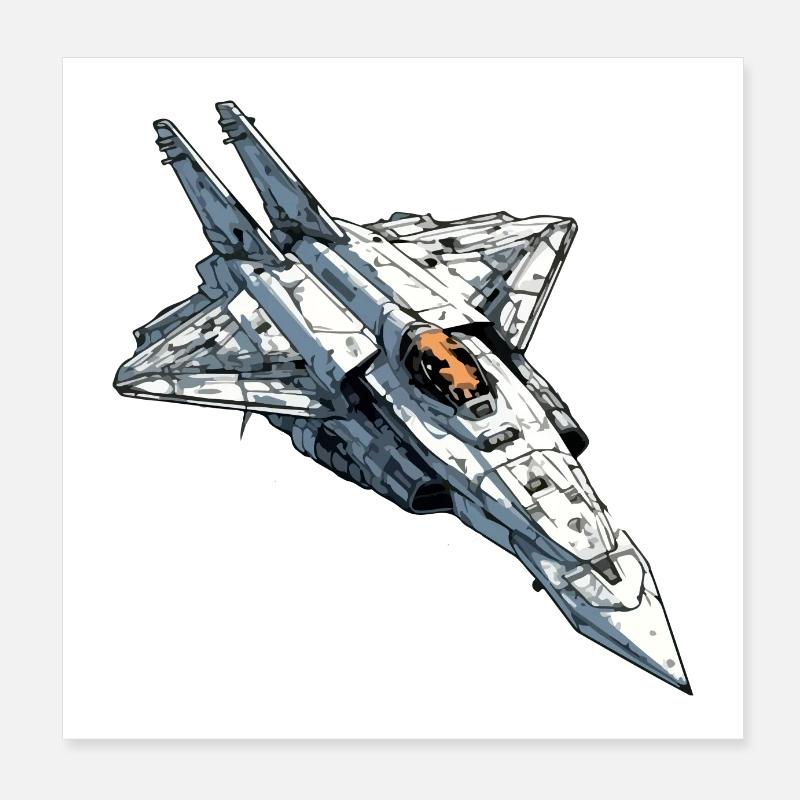 Wütendes Sturmflugzeug Poster 20x20 cm