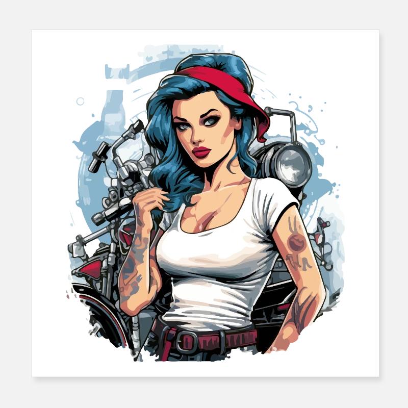 Eléonore pinup mechanic Poster 8" x 8" (20x20 cm)