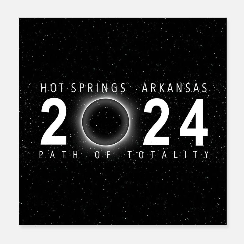 Hot Springs Arkansas 2024 Eclipse Souvenir Cool Poster 8" x 8" (20x20 cm)