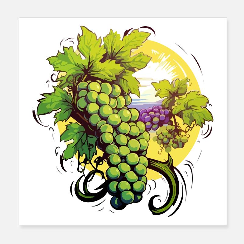 Grappoli d'uva e pagamento Poster 20x20 cm