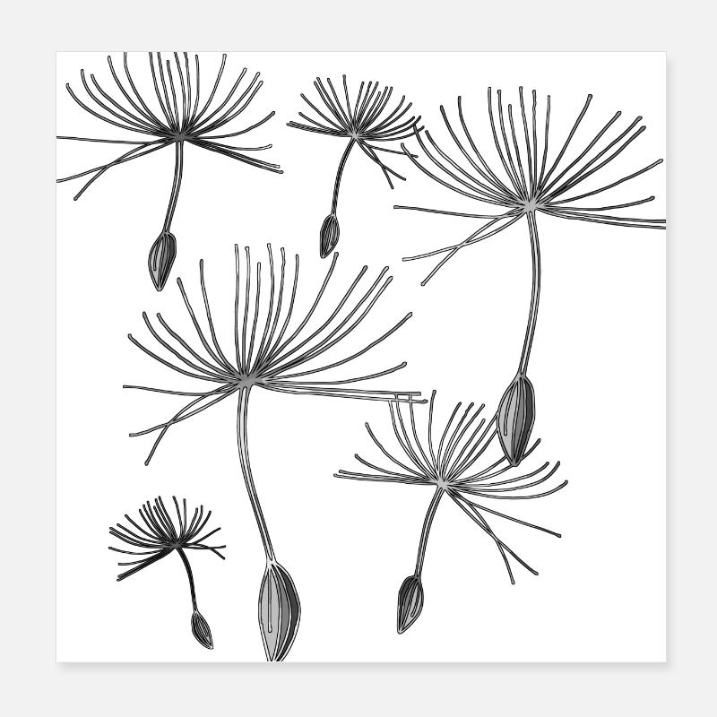 Dandelions Poster 8" x 8" (20x20 cm)