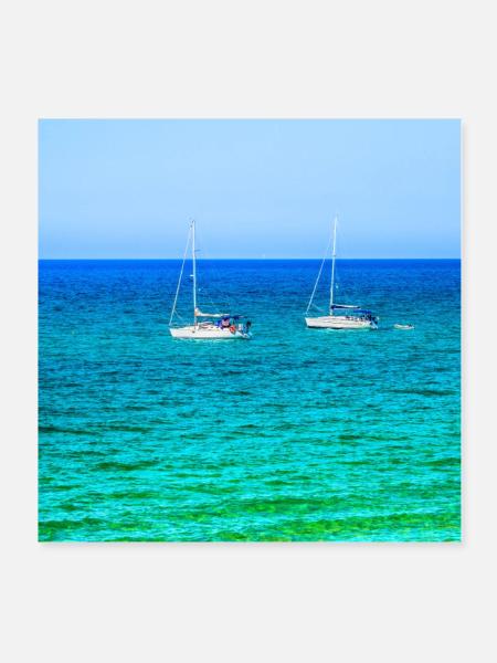 Summer Sailing - Poster 20x20 cm - Weiß - Vorne