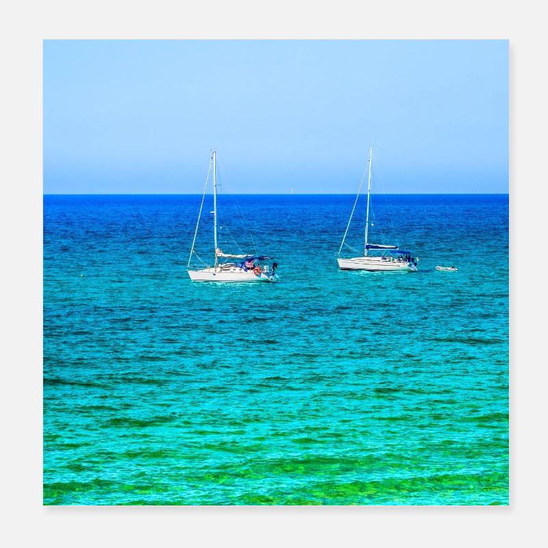Summer Sailing Poster 20x20 cm