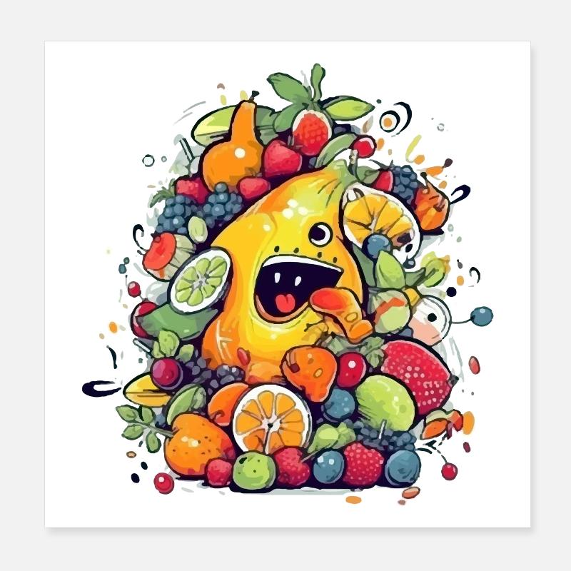 Mr. Goin Früchte Poster 20x20 cm