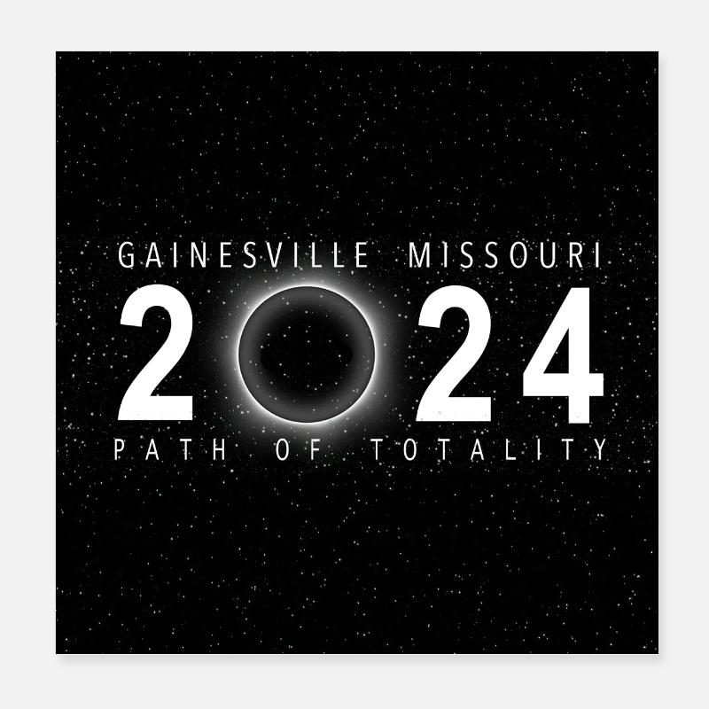Gainesville, Missouri 2024 Eclipse Souvenir Cool Poster 20x20 cm