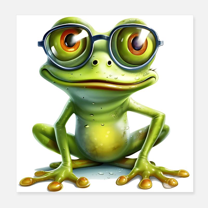 Frösche brauchen eigentlich keine Brille Poster 20x20 cm