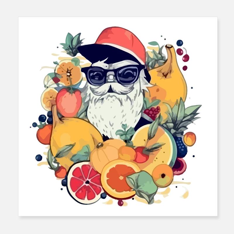 Opa Früchte Poster 20x20 cm