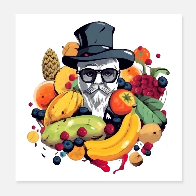 Ben der Onkel Früchte Poster 20x20 cm
