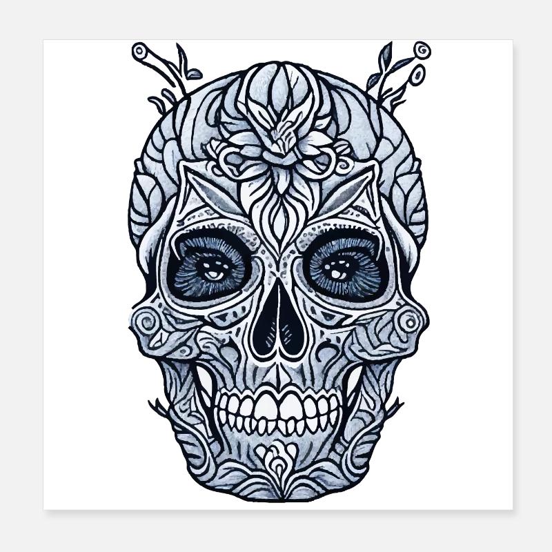 Crâne Poster 20 x 20 cm