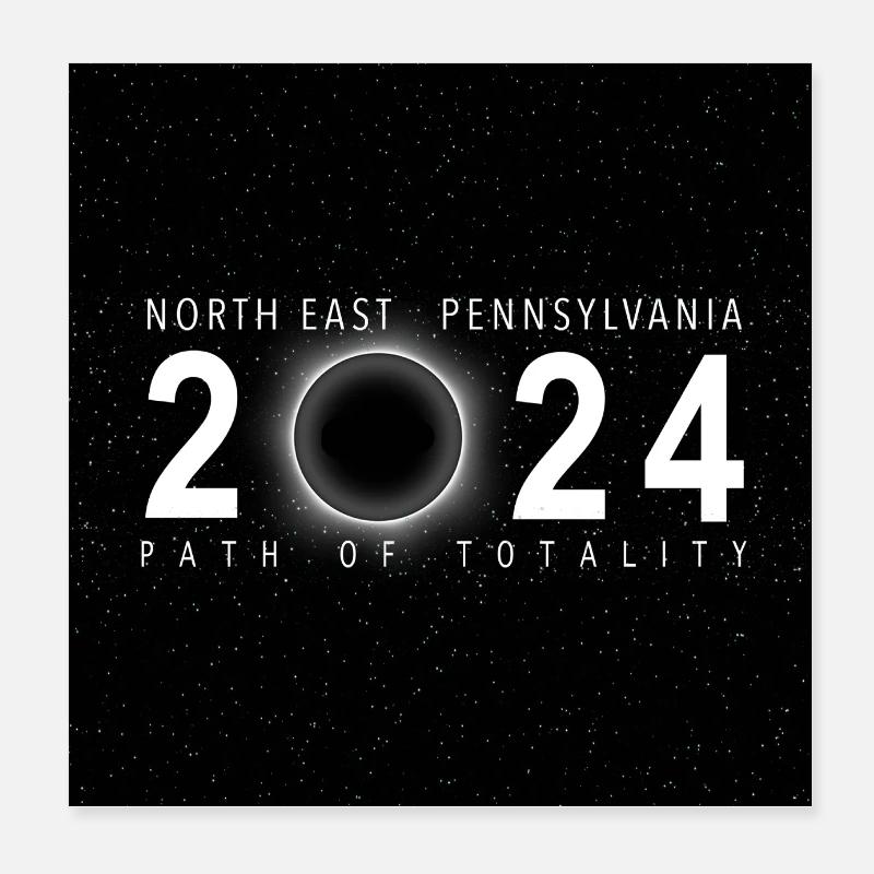 Nordost-Pennsylvania 2024 Eclipse Souvenir Poster 20x20 cm