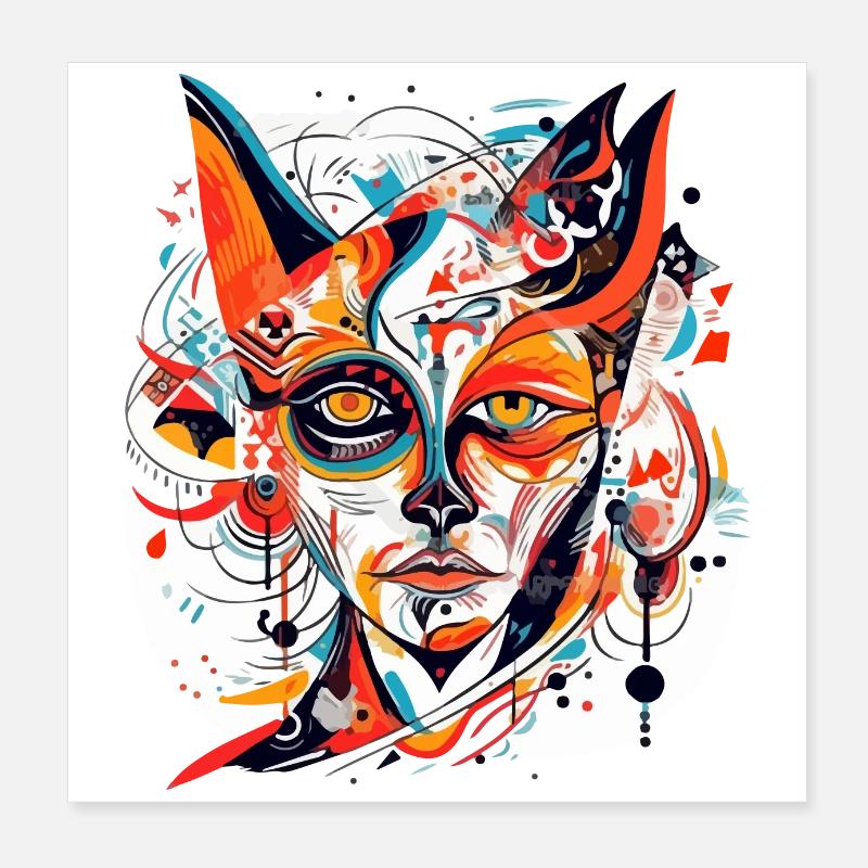 Hizi déesse féline Poster 20 x 20 cm