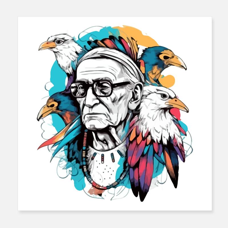 Opa Siou Adler Poster 20x20 cm