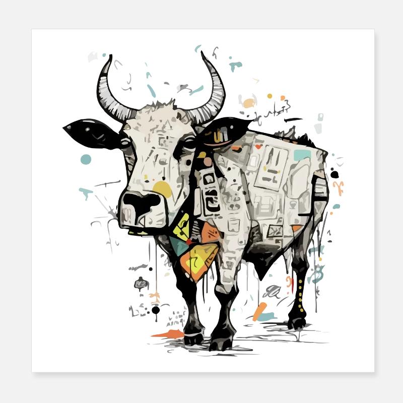 Reise mit der Kuh Poster 20x20 cm