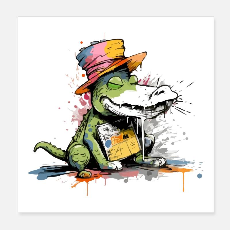 Lokoo the alligator Poster 8" x 8" (20x20 cm)