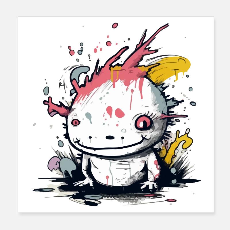 Miku the axolotl Poster 8" x 8" (20x20 cm)
