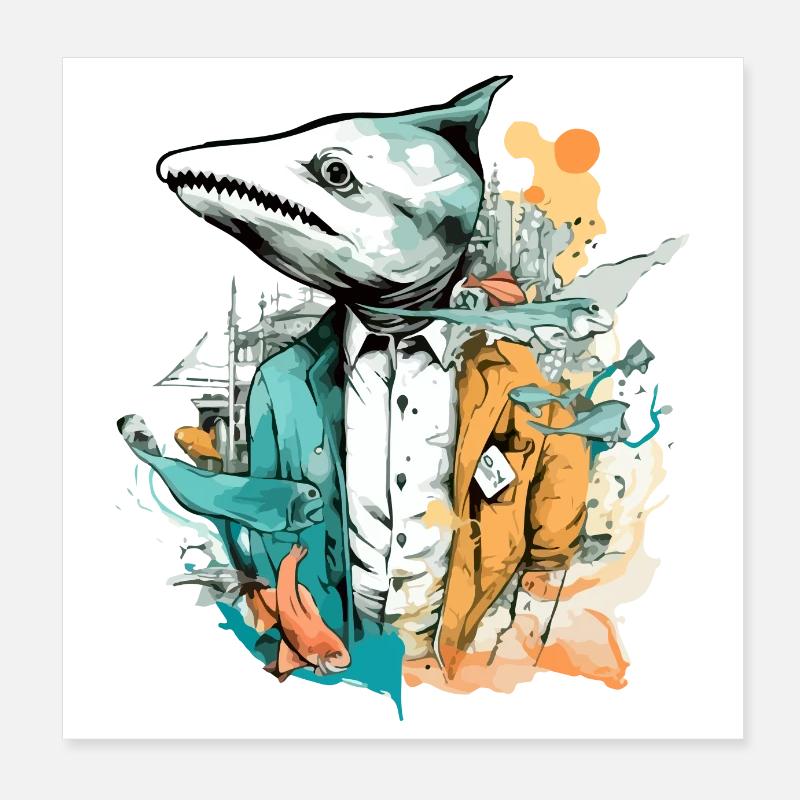 Bako the fish man Poster 8" x 8" (20x20 cm)