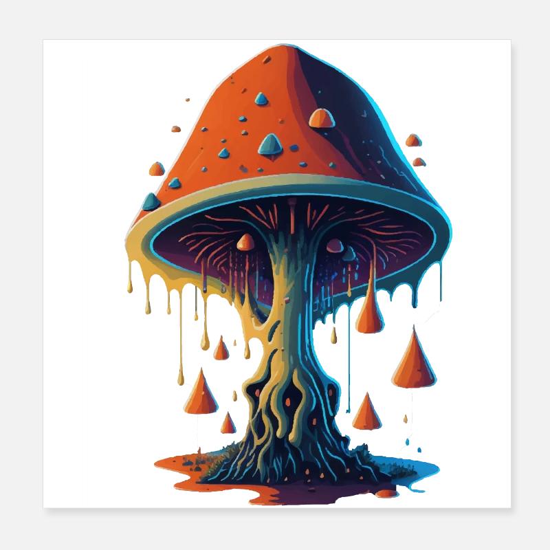 Mushroom Poster 8" x 8" (20x20 cm)