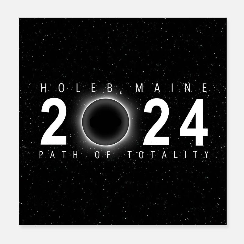 Holeb Maine 2024 Eclipse Souvenir Cooles Andenken Poster 20x20 cm
