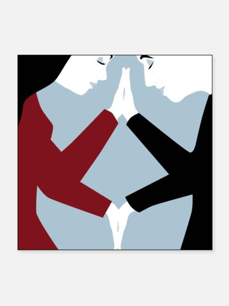 Verbinding - Poster 20x20 cm - wit - Voor