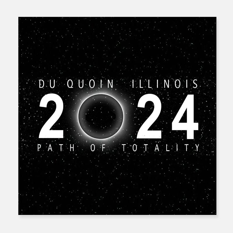 Du Quoin Illinois 2024 Eclipse Souvenir Cool Poster 8" x 8" (20x20 cm)